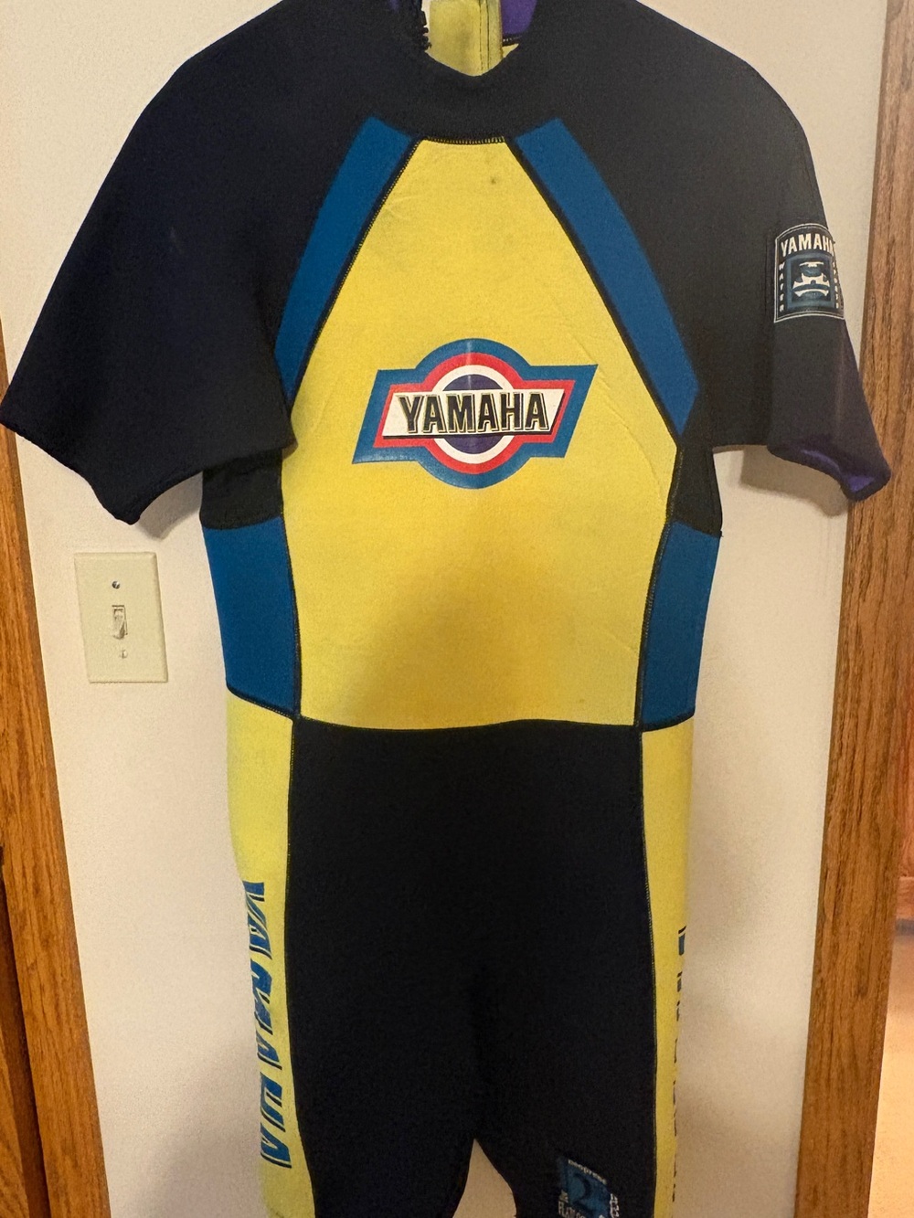 Yamaha Short Sleeve Neoprene Suit - Yellow, Black & Blue Wetsuit